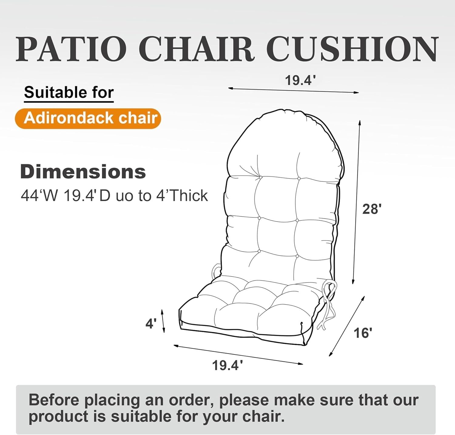 Elegant Red Adirondack Chair Cushion 44x19.4-Inch, Fade-Resistant & Comfortable