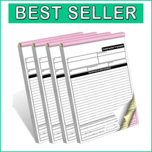 Load image into Gallery viewer, Professional Contractor Invoice Books - 3-Part Carbonless Forms, 7.3 x 11 Inches