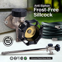 Load image into Gallery viewer, Frost-Free 10'' Chrome Plated Brass Sillcock with Vacuum Breaker - Anti-Siphon