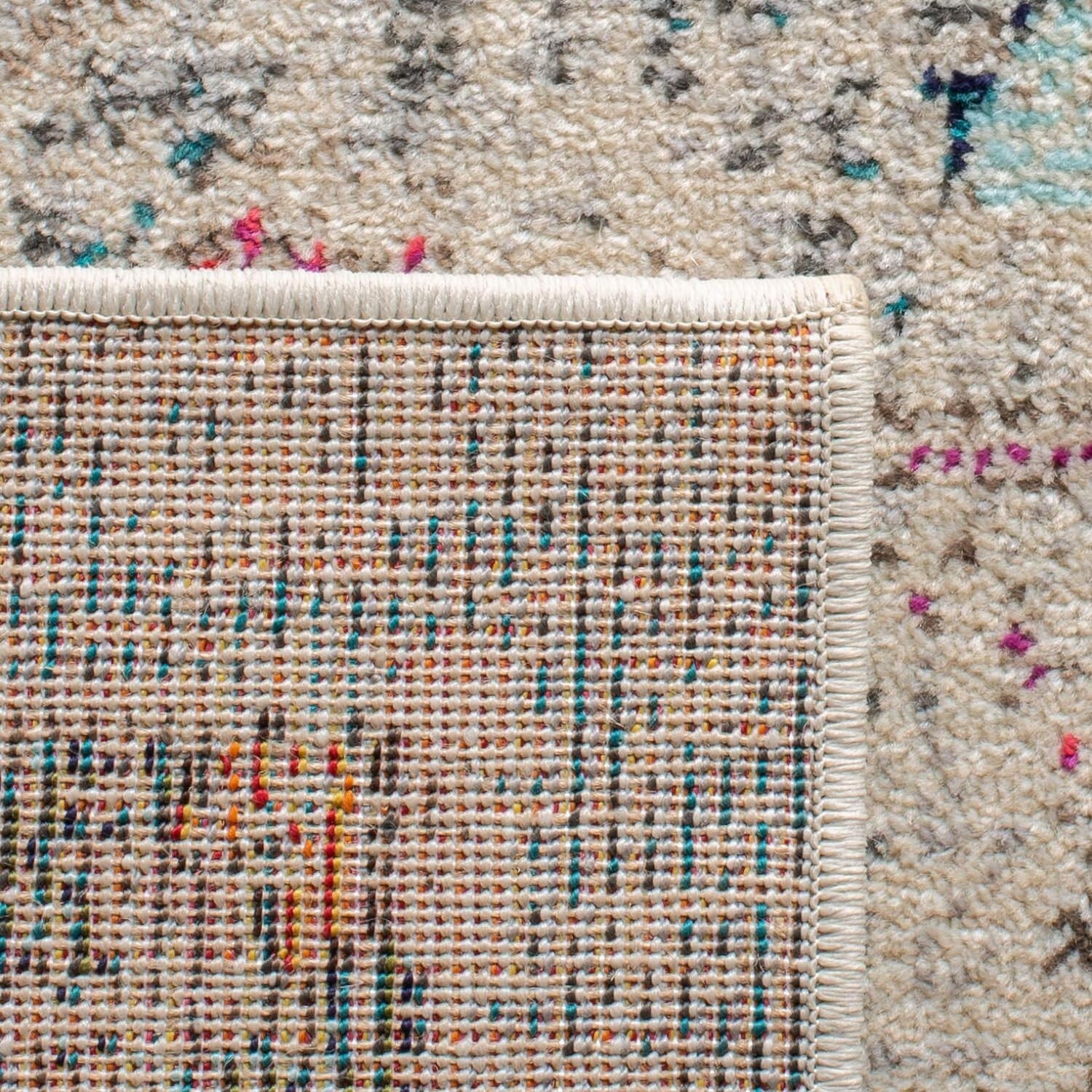 Durable Bohemian Runner Rug 2'2"x10' - Stain Resistant & Non-Shedding Grey/Gold