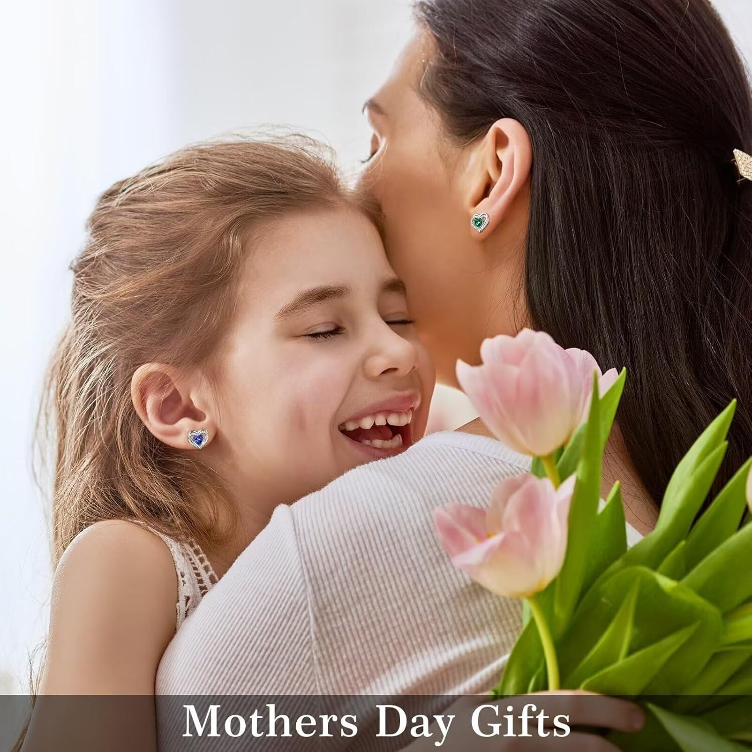 Unique 925 Sterling Silver Heart Birthstone Earrings - Perfect for Any Occasion