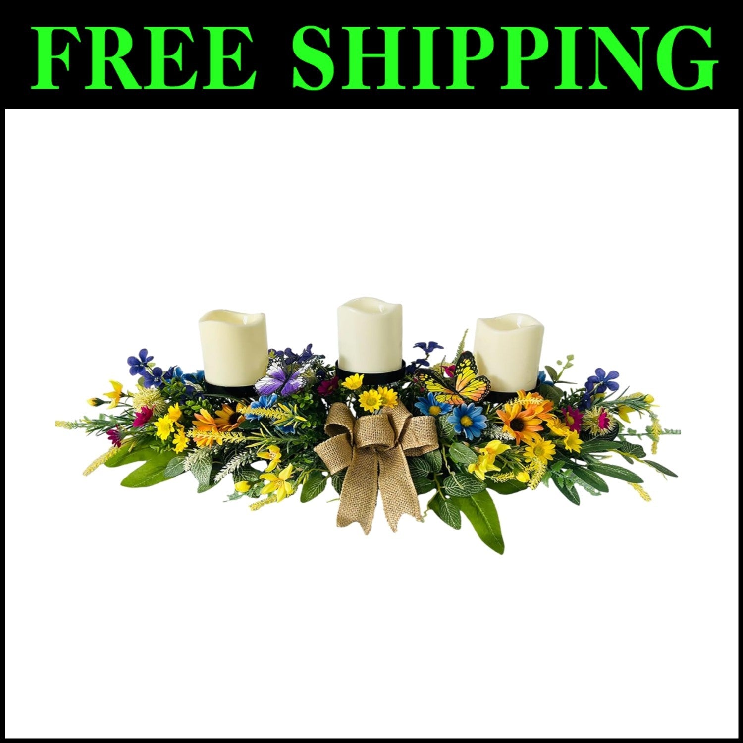 Versatile 3-Wick Candle Holder in Floral Design - Ideal for Spring Celebrations