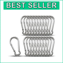 Load image into Gallery viewer, 3.15 Inch Reliable Stainless Steel Carabiner Clips - 20 Pack for Versatile Use