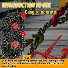 Load image into Gallery viewer, Secure Your Loads with 10ft G80 Transport Chain - 7100 lbs Capacity, Pack of 2
