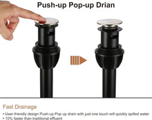 Load image into Gallery viewer, Elegant 2 Handle Brushed Nickel Bathroom Faucet with 360° Swivel &amp; Pop Up Drain