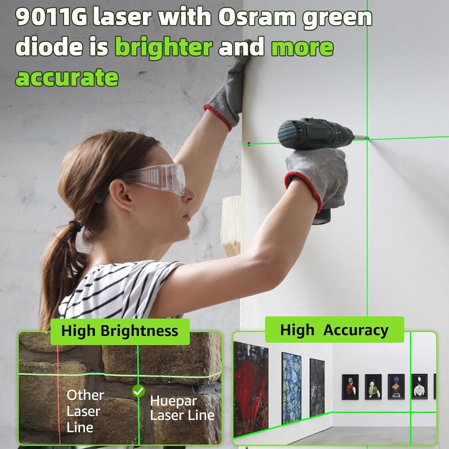 Durable Battery-Powered Green Laser Level - Ideal for Decoration & Construction