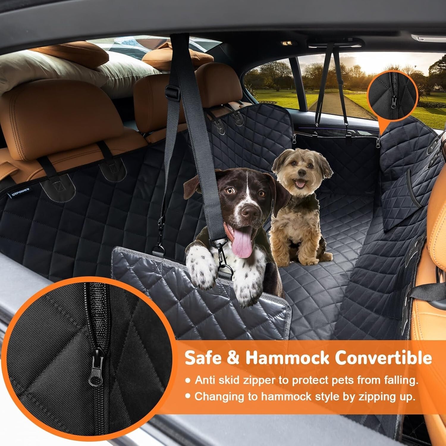 Waterproof Dog Seat Cover Hammock - Heavy Duty, Scratch Proof & Non-Slip