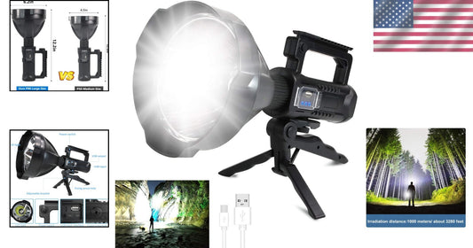 Heavy-Duty X-Large LED Spotlight with Tripod - Perfect for Camping & Fishing