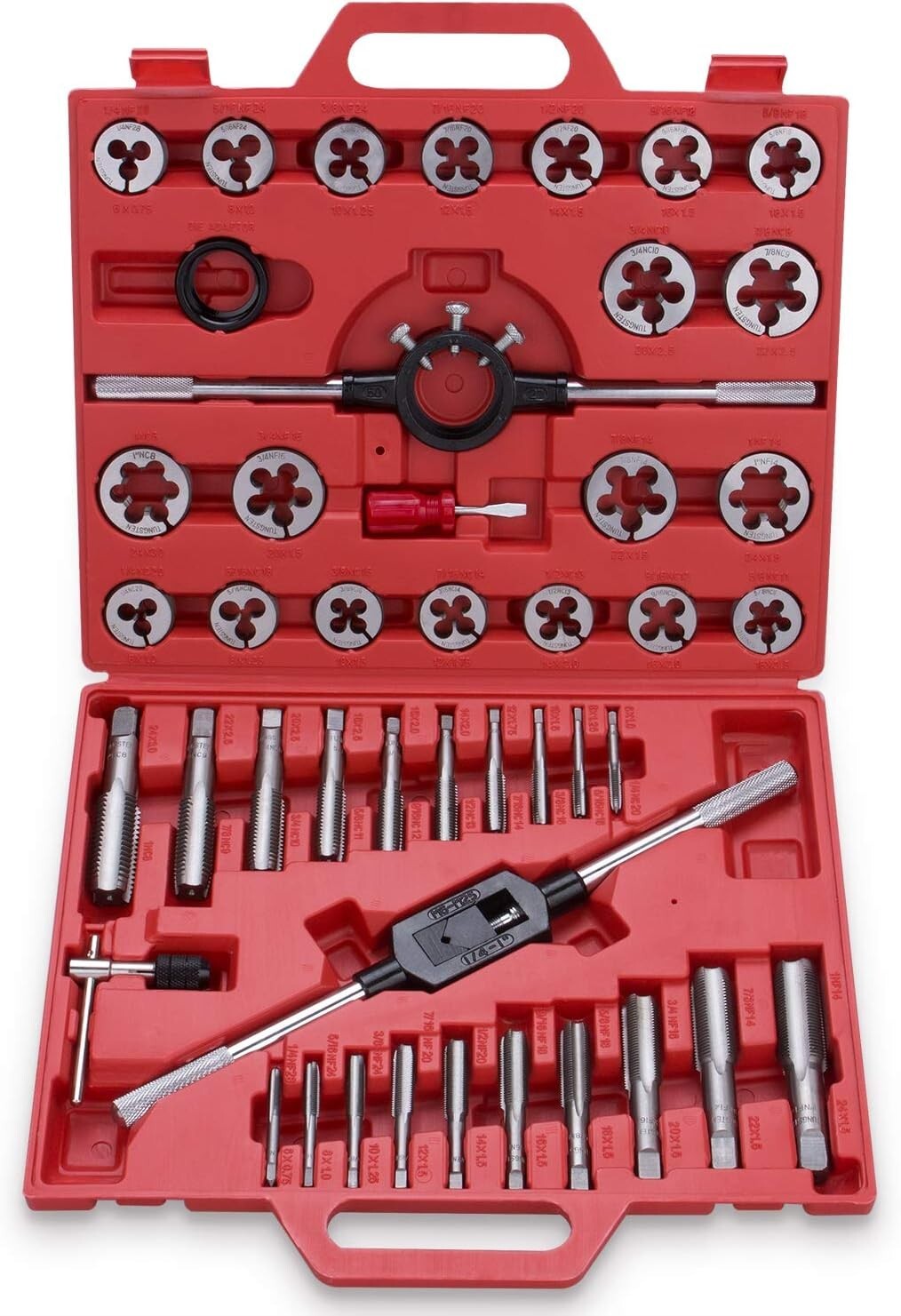 45-Piece Premium Tap and Die Set - Complete Threading Kit for Precision Work