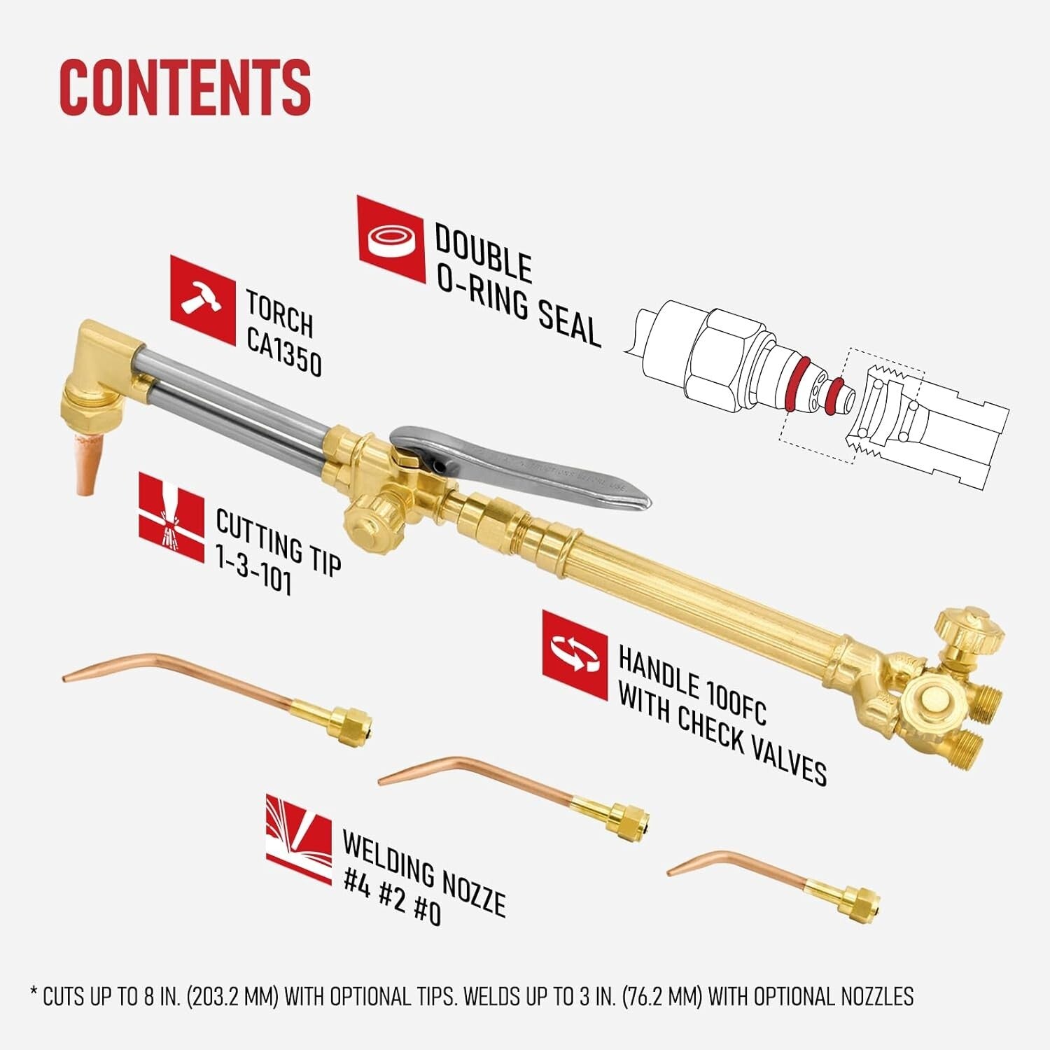 15-Piece Heavy Duty Oxy Acetylene Torch Kit with Check Valves for Professionals