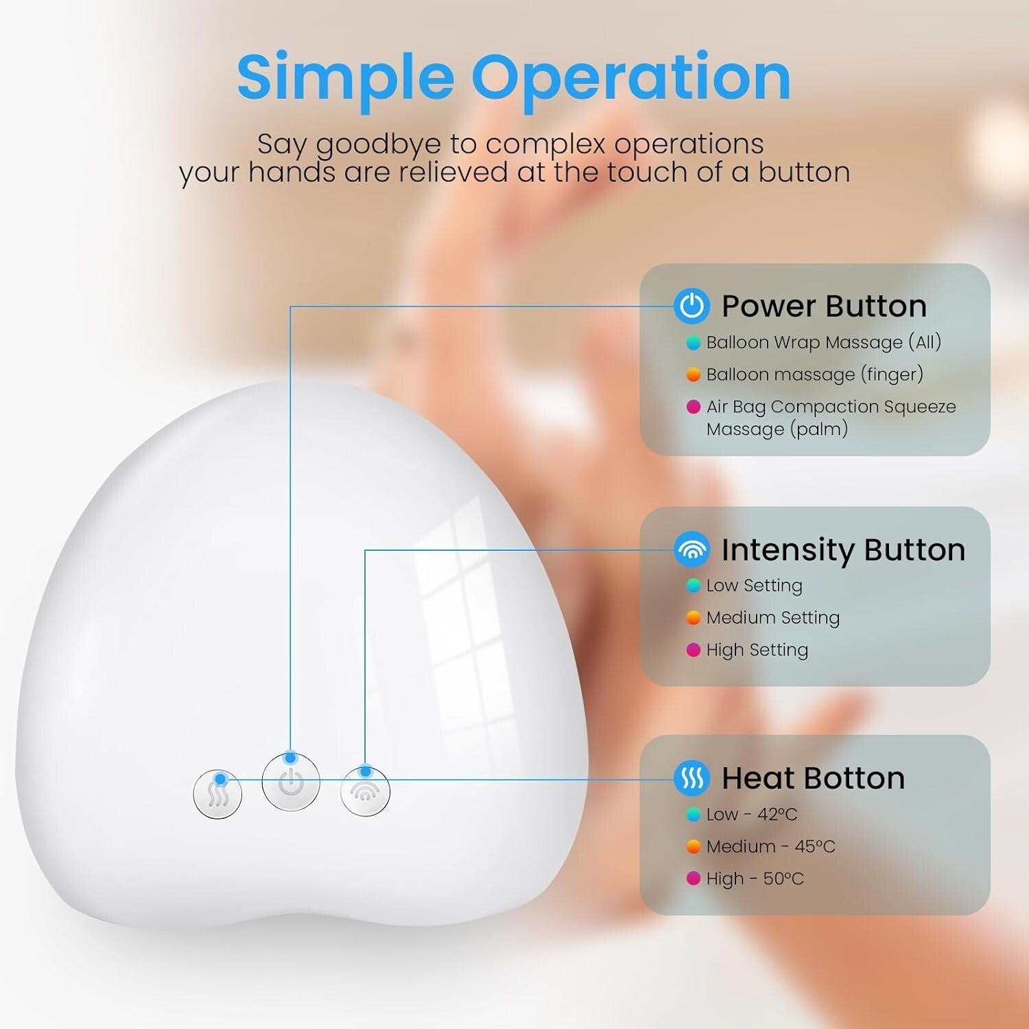 Portable Hand Massager with Heat - Ideal for Carpal Tunnel Relief, Stylish Gift