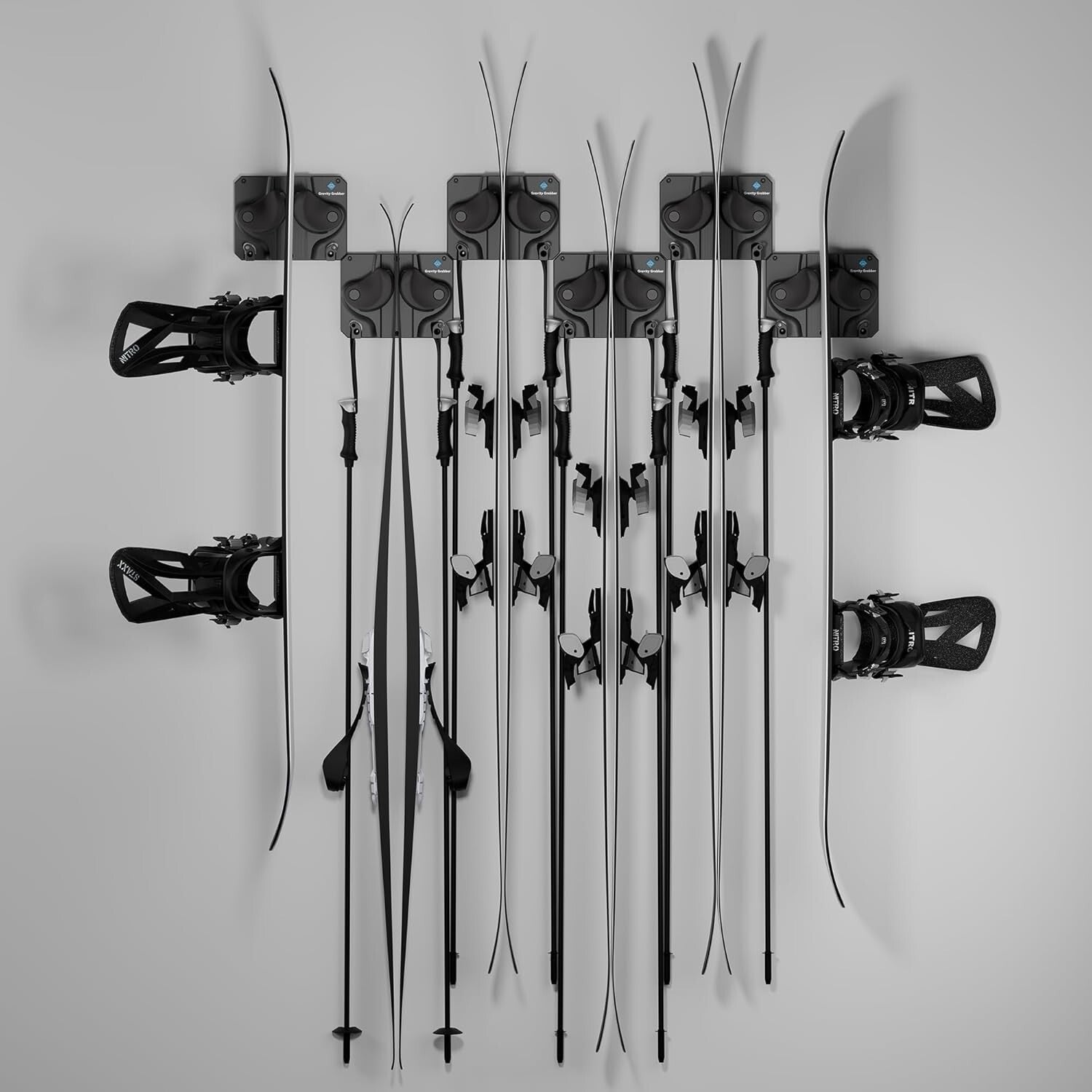 Durable Ski and Snowboard Storage Solution - Gravity Lock & Powder Coated Finish