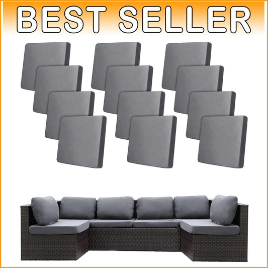 Classic Checkered Patio Cushion Covers (12pcs) - Machine Washable & Reusable