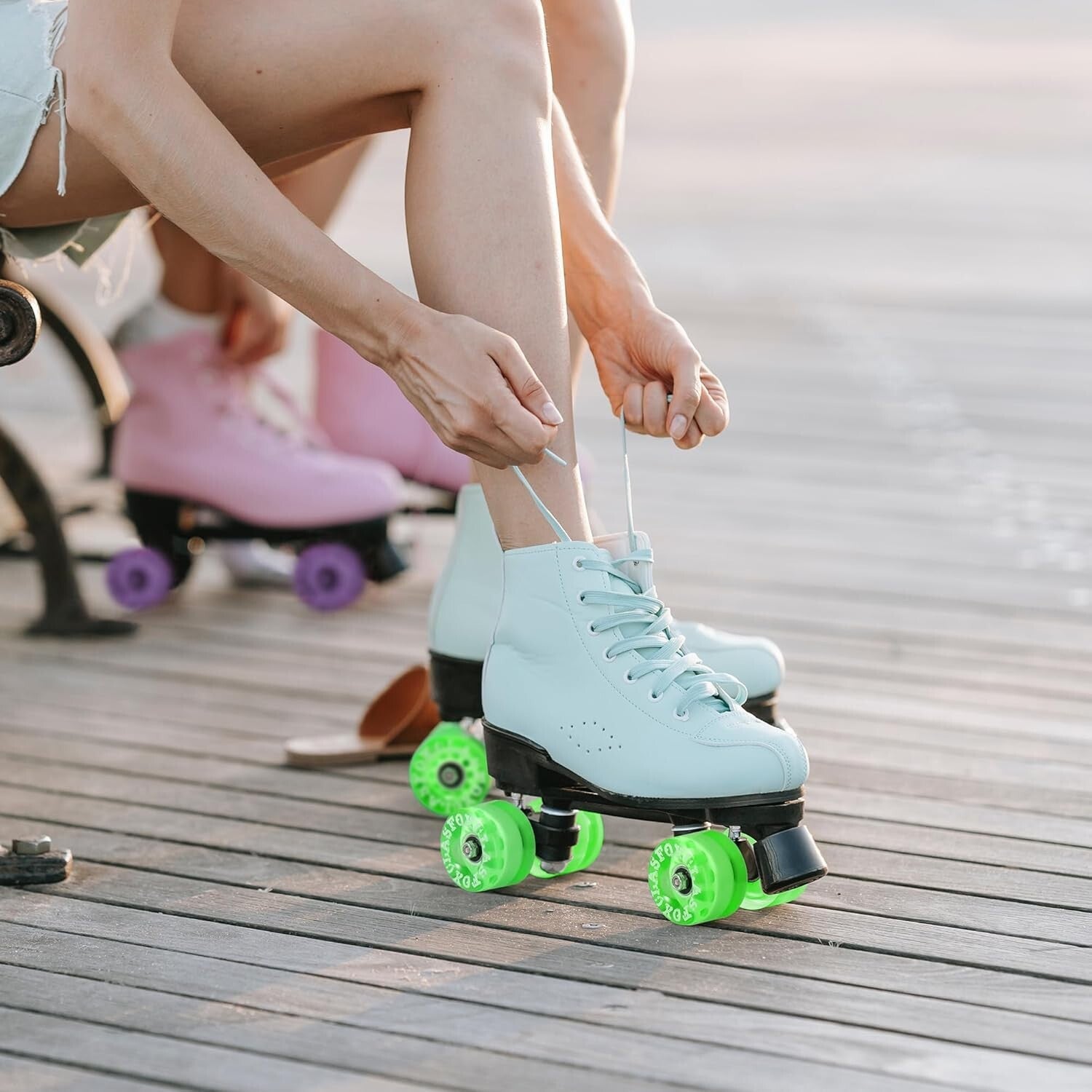 Durable 78A Indoor/Outdoor Roller Skate Wheels with High-Quality ABEC-9 Bearings