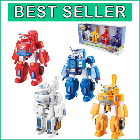 4-Pack Transforming Airplane Toys - Jett, Donnie, Paul & Astra Mini Figures