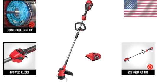 PWR CORE 40V Brushless String Trimmer Kit - 15-Inch Cutting Width, Fast Charging