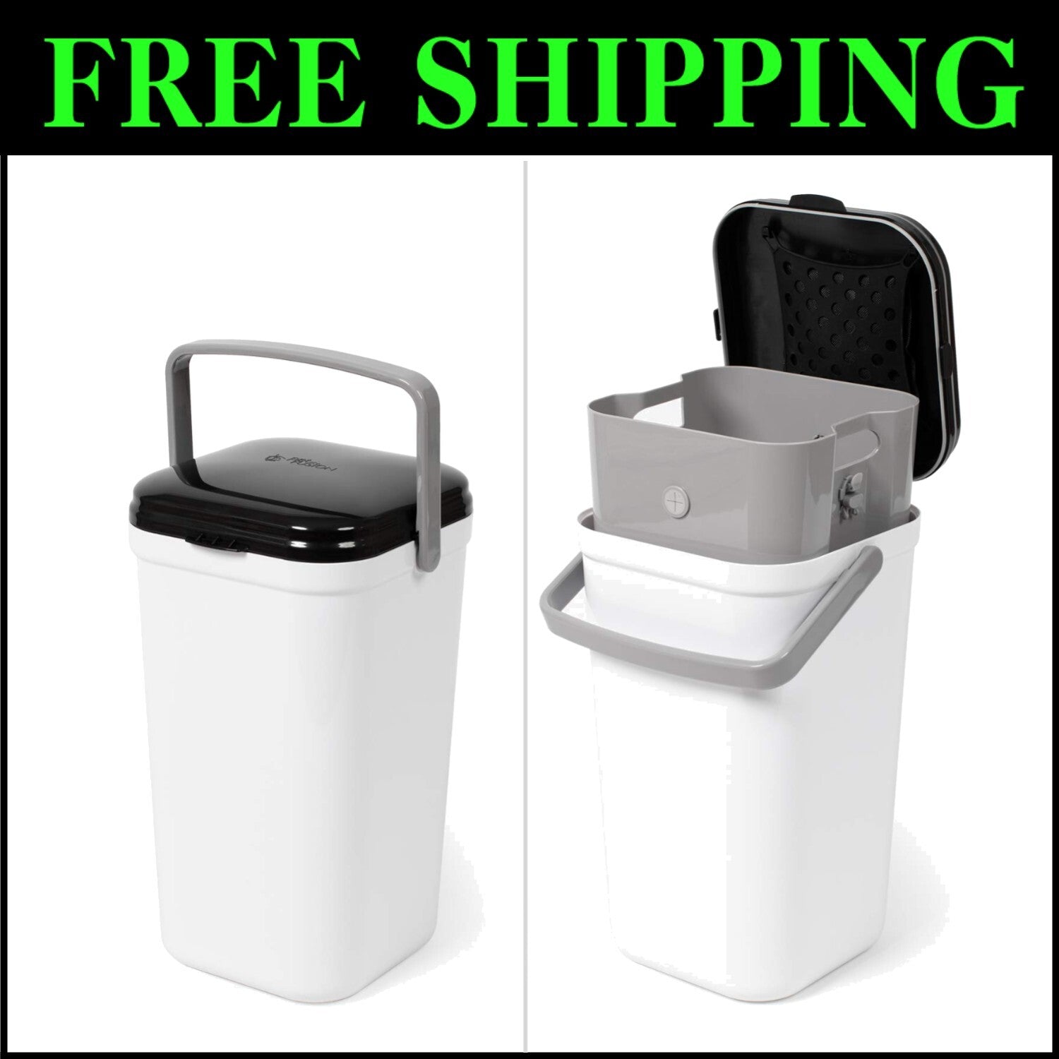 Weekly Waste Management: 3-Gallon Litter Disposal Can with 10 Bags Included