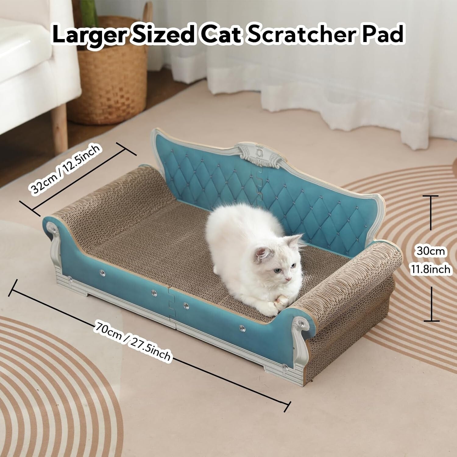 Versatile Cat Couch Shape Scratch Pad for Active Indoor Cats – Includes Catnip
