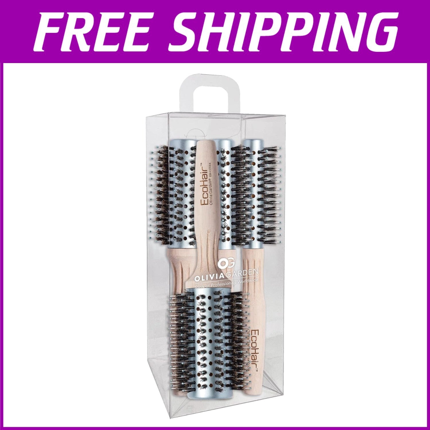 Eco-Friendly Bamboo Hairbrush with Boar Bristles for Ultimate Shine & Frizz C...