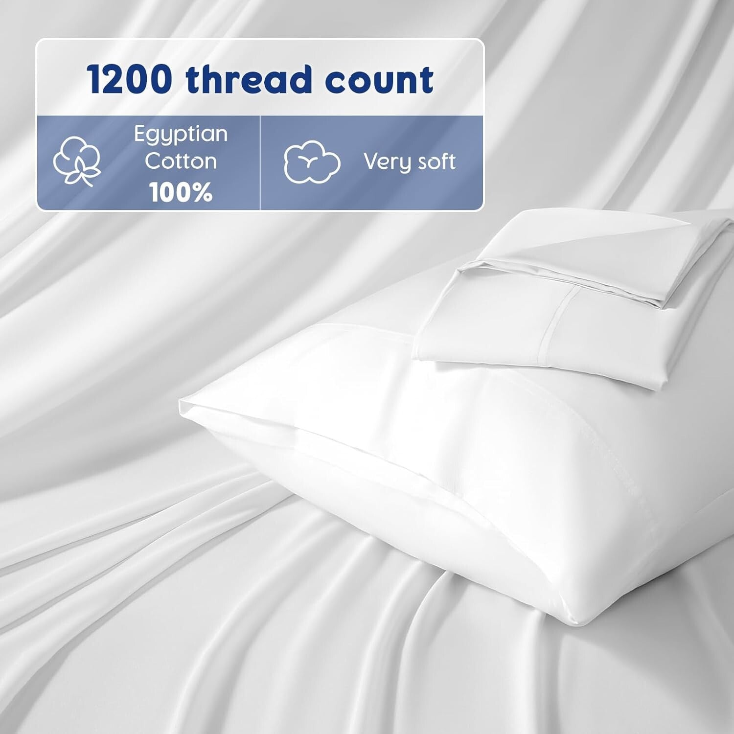Eco-Friendly 1200 Thread Count Egyptian Cotton Sheet Set - Breathable & Soft