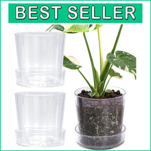 Load image into Gallery viewer, Lightweight Clear Acrylic Orchid Planter with Drainage - Ideal for Home Decor