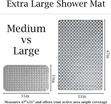 Load image into Gallery viewer, Comfortable Oversized Anti-Slip Shower Mat - 47x32 Inches for Ultimate Safety