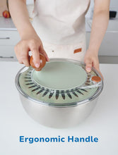 Load image into Gallery viewer, Stainless Steel Salad Spinner with Non-Slip Base for Effortless Vegetable Drying