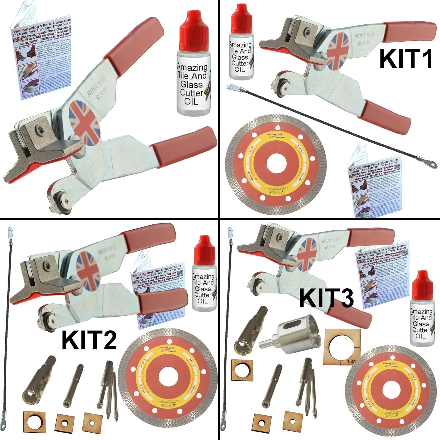 Durable Spring Steel Tile Cutter Kit for Ceramic & Glass - User-Friendly Design