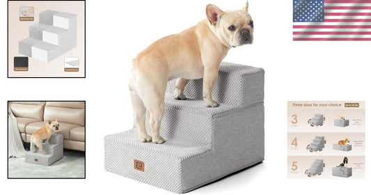 Portable Non-Slip Pet Steps for Small Dogs & Cats - Foldable Indoor Use