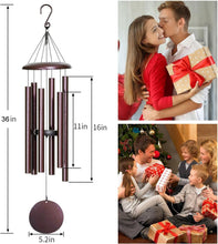 Load image into Gallery viewer, 36" Outdoor Wind Chimes in Bronze - Deep Tones for Memorial Remembrance
