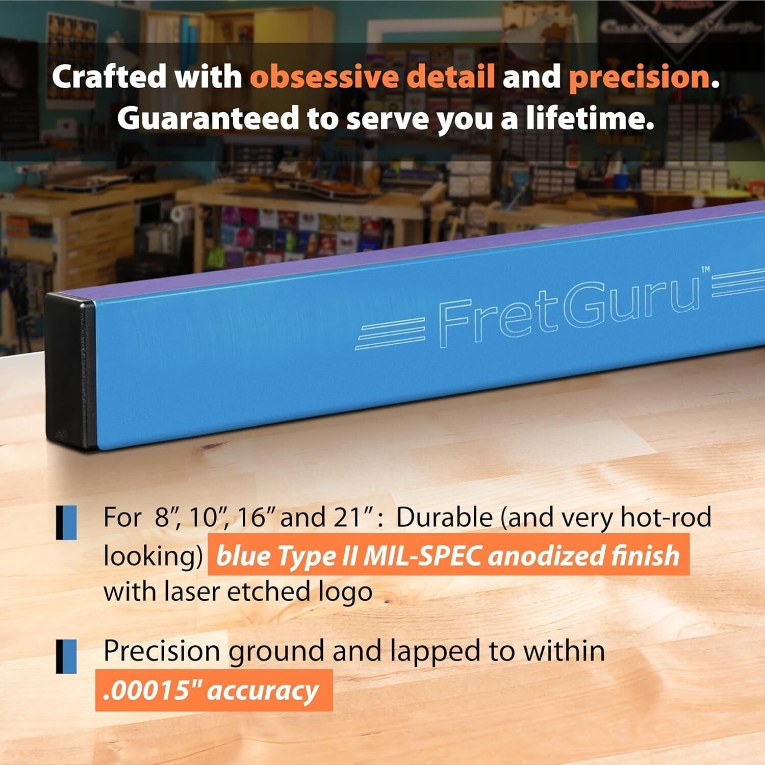 Professional 10" Fret Leveling Beam Tool for Guitar & Short Scale Instruments