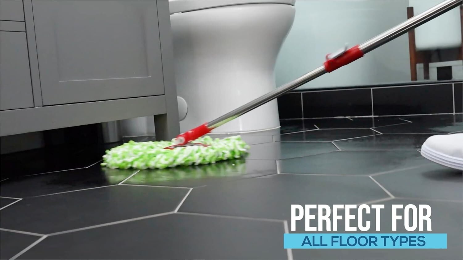 Ultimate Spin Mop Cleaning System - 3 Microfiber Heads & Easy Use for All Floors