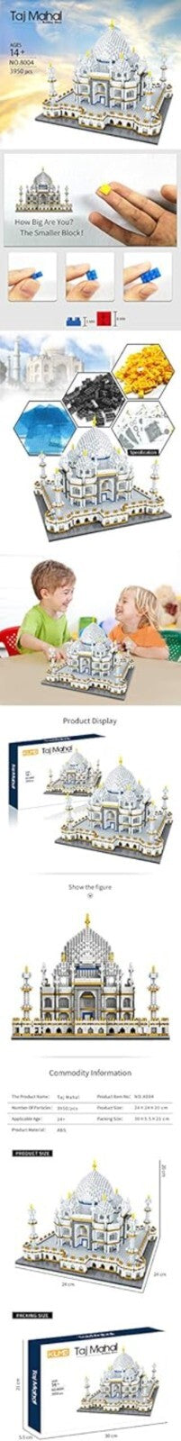 Taj Mahal Building Blocks Kit - Engaging 3950 Piece Gift for Kids & Adults