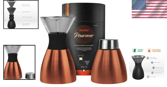 Travel-Friendly 32 oz Insulated Pour Over Coffee Maker - Eco-Friendly Design