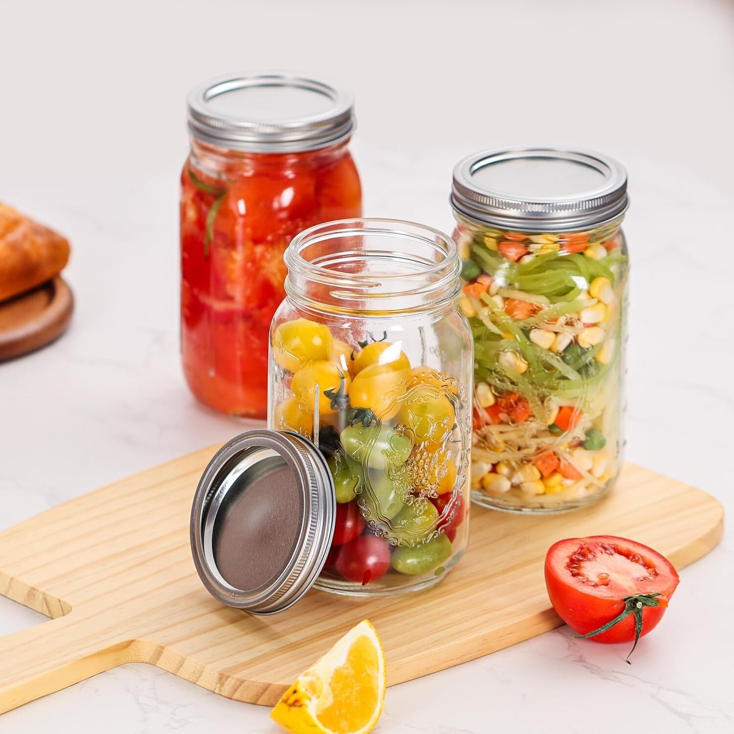 Durable 32 oz Wide Mouth Mason Jars - Perfect for Canning and Pickling Supplies