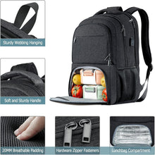 Load image into Gallery viewer, Insulated Lunch Backpack &amp; 17-Inch Laptop Carrier - Stylish &amp; Functional Design