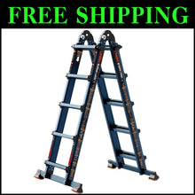 Load image into Gallery viewer, Versatile Anti-Slip 5 Step Aluminum Ladder - Folding Storage &amp; 330 lbs Load