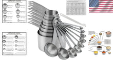Load image into Gallery viewer, Eco-Friendly Stainless Steel Measuring Cups Set - 19 Pieces for Precise Cooking