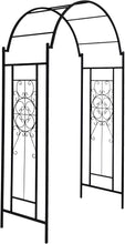 Load image into Gallery viewer, Intricate Black Archway Trellis for Climbing Plants - Weather-Resistant