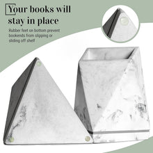 Load image into Gallery viewer, Versatile Non-Slip Bookends in White Marble - Perfect for Kitchen &amp; Office Use