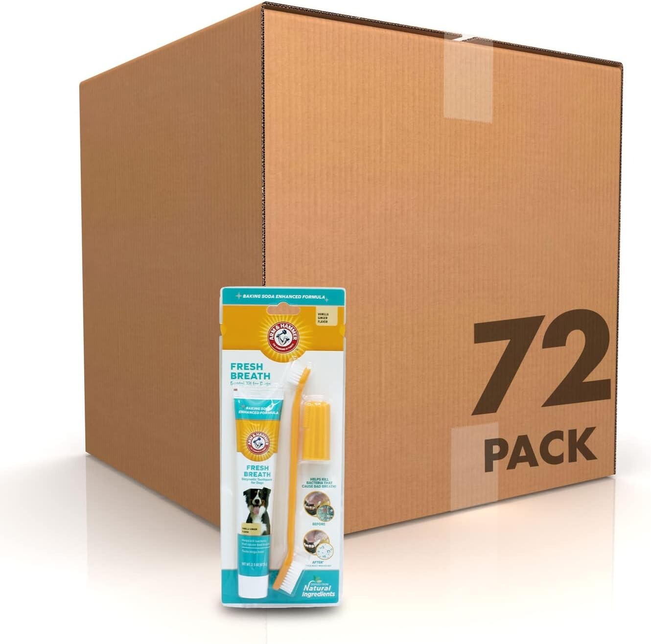 Gentle 3-Piece Dog Dental Kit for Tartar Reduction & Fresh Breath - 72 Pack