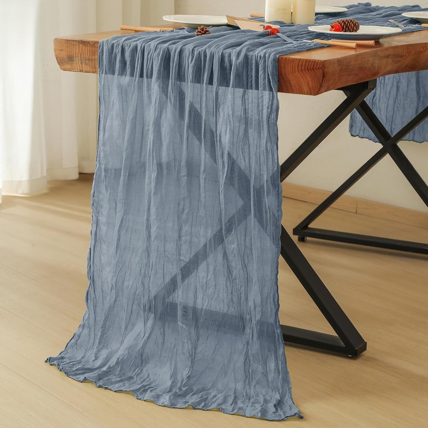 Versatile 35x120 Inch Dusty Blue Cheesecloth - Perfect for Weddings & Showers