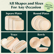 Load image into Gallery viewer, Elegant &amp; Sturdy Palm Leaf Plates - Disposable Tableware for All Occasions