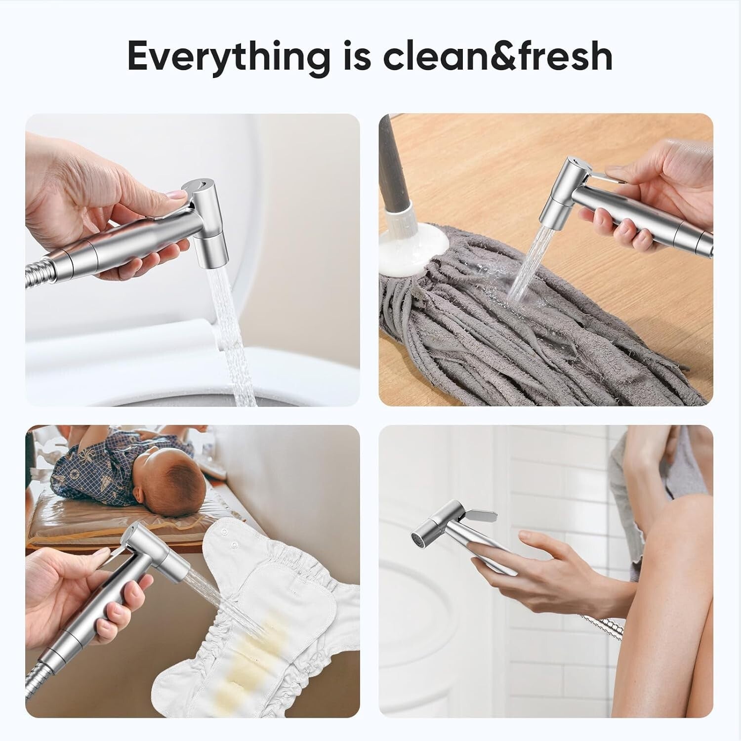 3 Pack Adjustable Handheld Bidet Sprayer for Toilets - Hygienic & Spot-Resistant