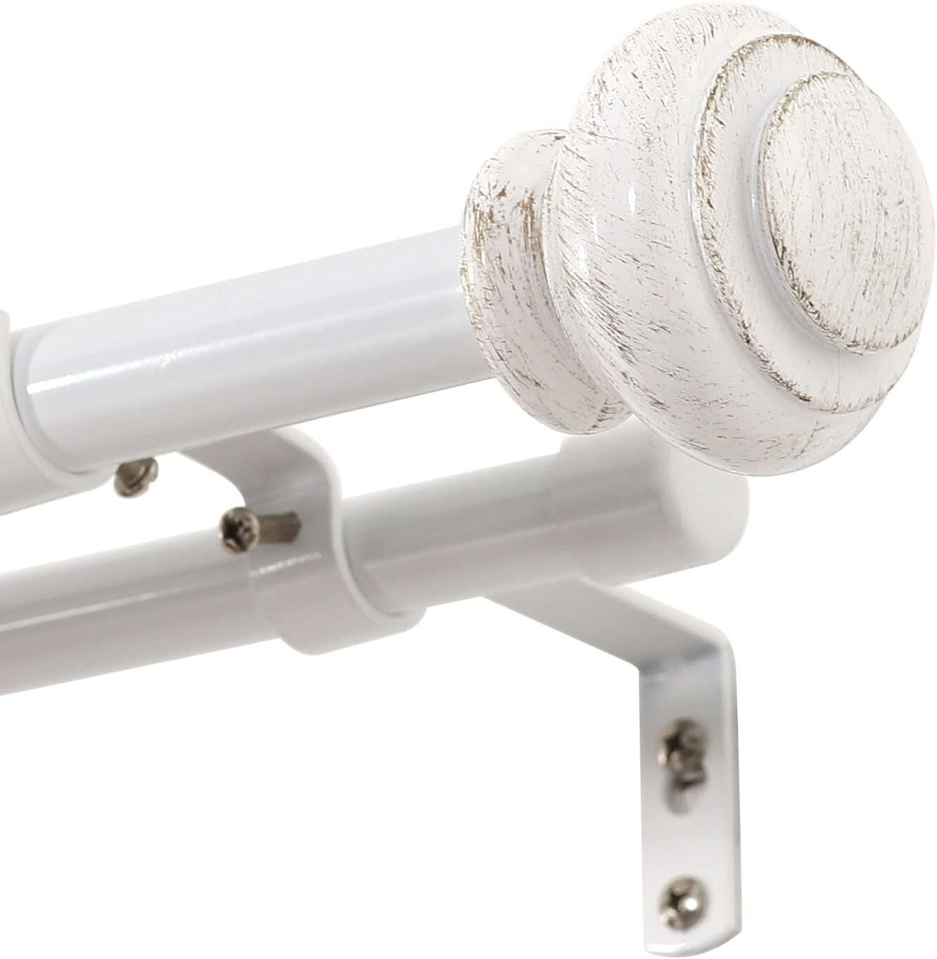 Versatile Telescoping Curtain Rod Set for Layered Looks, Adjustable 48-84 inches