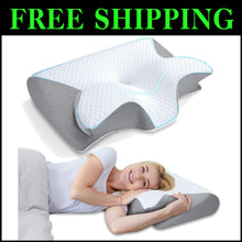 Load image into Gallery viewer, Comfortable Memory Foam Pillow with Ergonomic Design for Side &amp; Back Sleepers