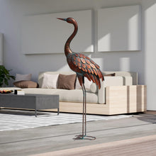 Load image into Gallery viewer, Handcrafted Bronze Crane Statue - Elegant Outdoor Garden Art for All Seasons