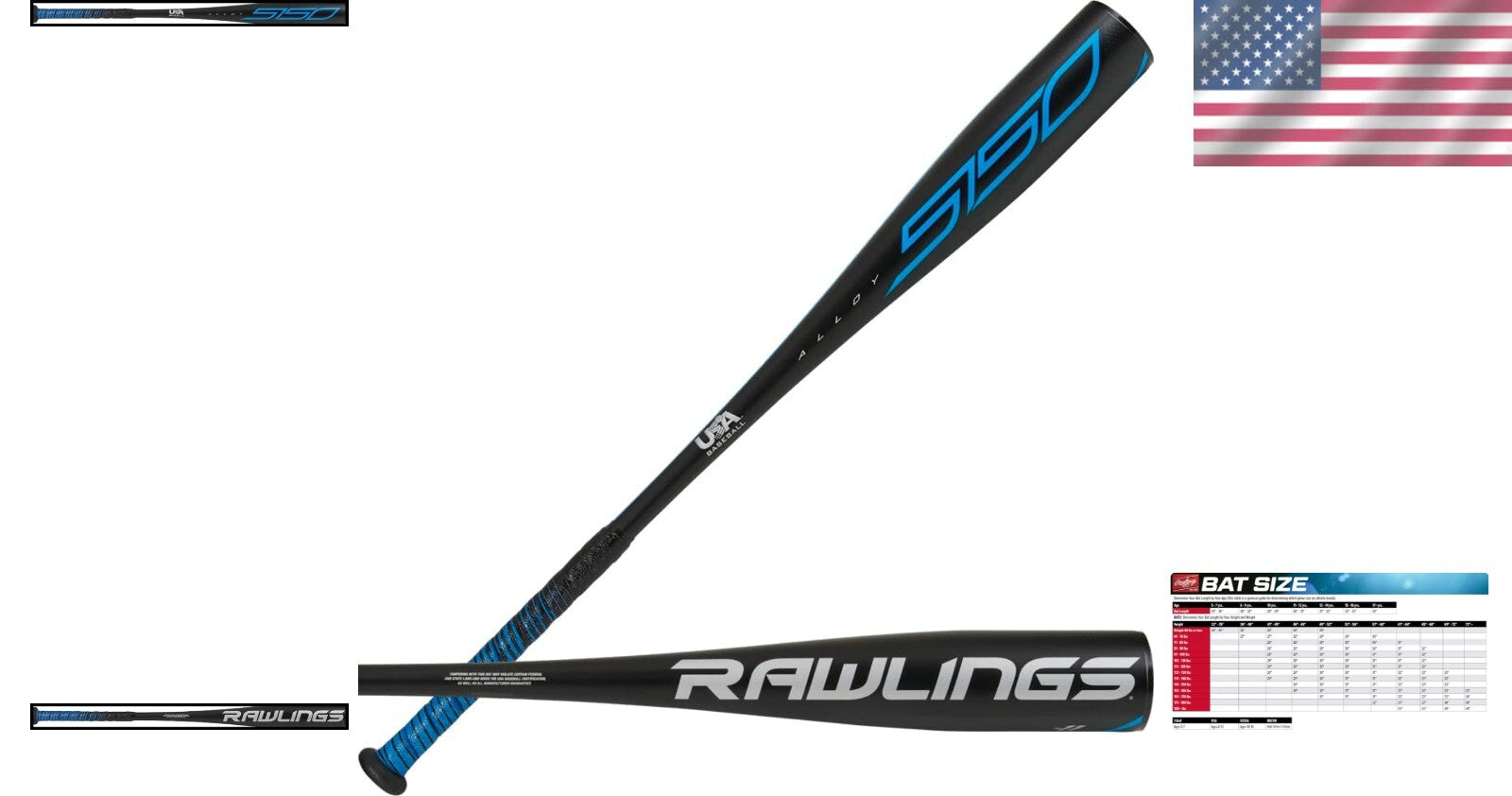 2022 5150 USA Youth Baseball Bat - Enhanced Power with Responsive Sweet Spot