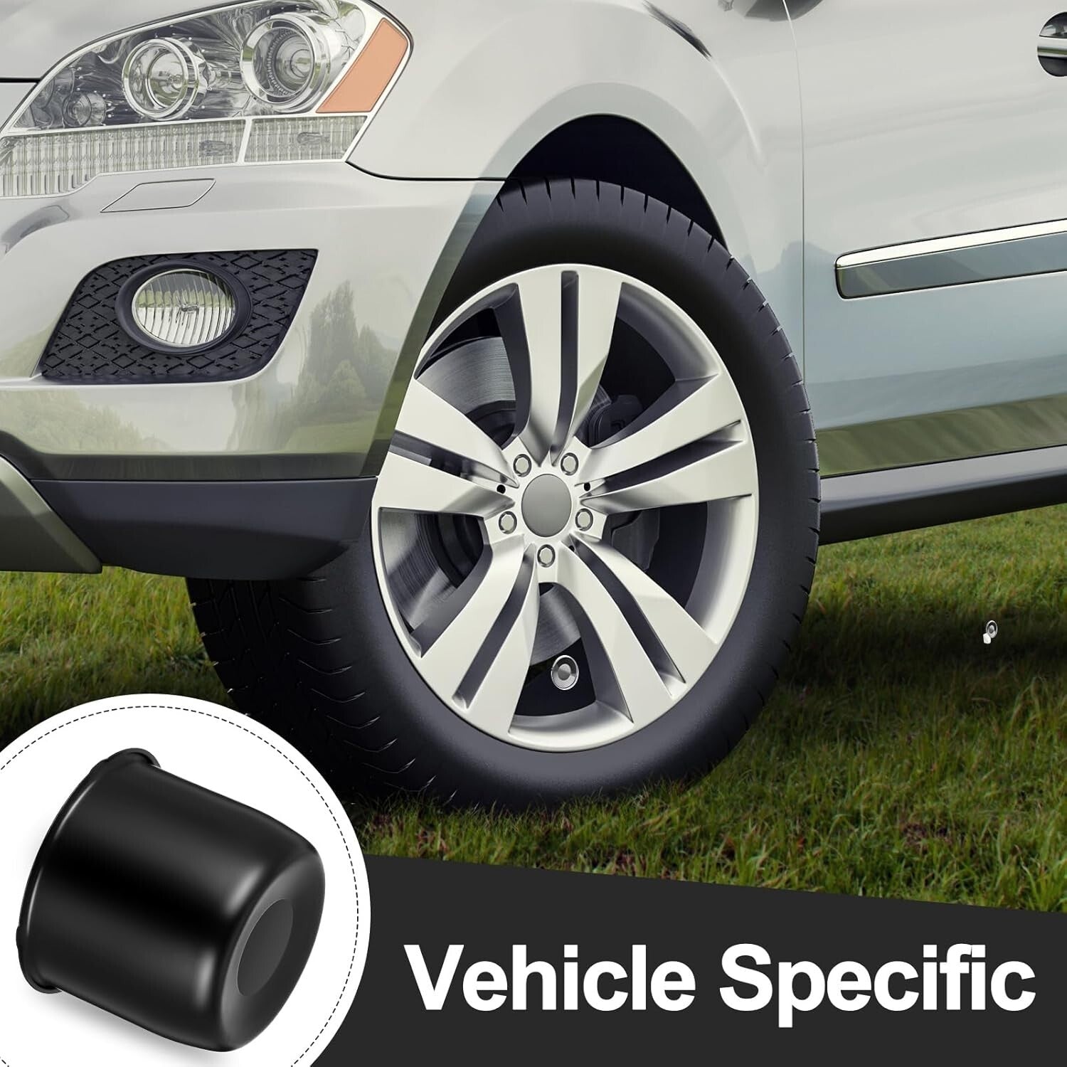 Easy Install Black Wheel Center Caps - 4 Pcs 4.25 Inch for Trailers and Trucks