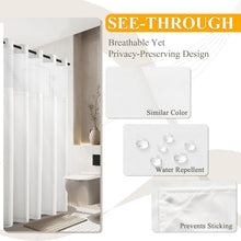 Load image into Gallery viewer, Water-Resistant Linen Shower Curtain with Removable Liner &amp; Top Window Design